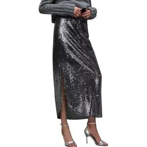 All Saints Size XSmall Gray Opal Sparkle Skirt